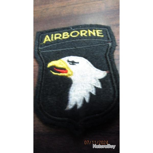 patch 101�Airbonne para parachutiste feutre ww2 US insigne deuxi�me guerre am�ricain GI d�barquement