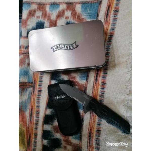 Couteau Walther pro black tac manche en polym�re