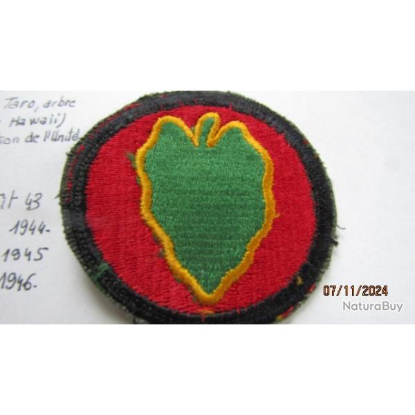 patch  WW2 ORIGINAL US army deuxi�me guerre 24 DI div ww2 Pacifique deuxi�me guerre am�ricain  GI