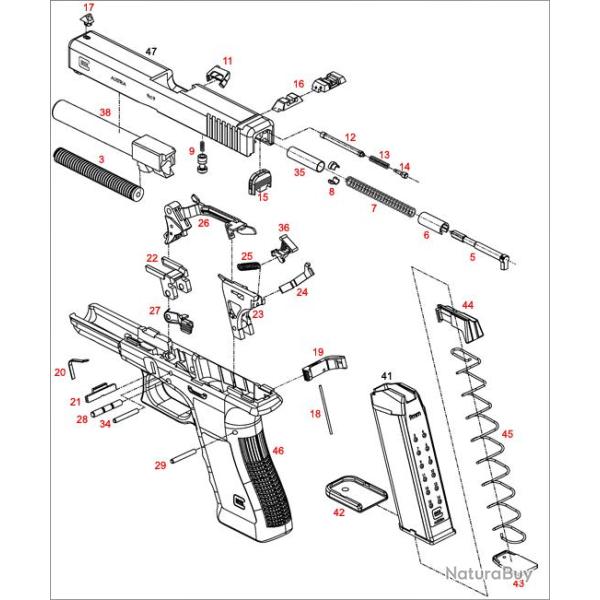 GOUPILLE DETENTE GLOCK SLIM G36 PIECE N�28