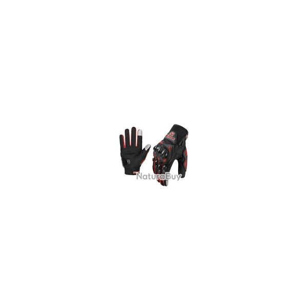 Gants de Moto Respirants � Doigts Complets R�sistants � l'Usure �cran tactique Rouge