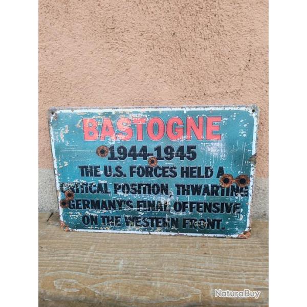 PLAQUE M�TAL VINTAGE "BASTOGNE"MOD�LE 1