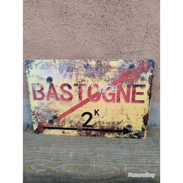 PLAQUE M�TAL VINTAGE "BASTOGNE"MOD�LE 2