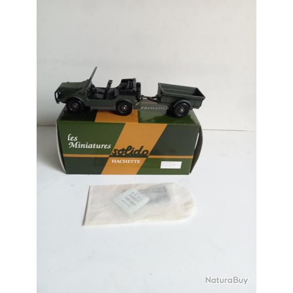 solido France militaire l'auto-union Munga Audi neuf avec accessoires et remorque 1/43 n�212 01/88
