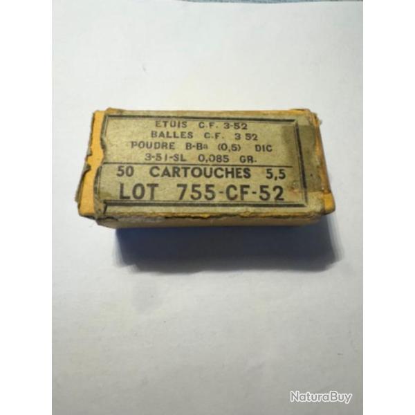 1 Boite avec 28  cartouches de 22 LR INDOCHINE Arm�e Fran�aise 1952