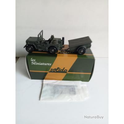 Solido Jeep Canon 106 Et Remorque 1/50 - France, Militaire, Neuf