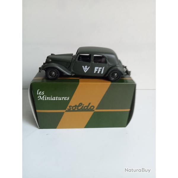 solido France militaire citroen 15CV vert FFI neuf 1/43