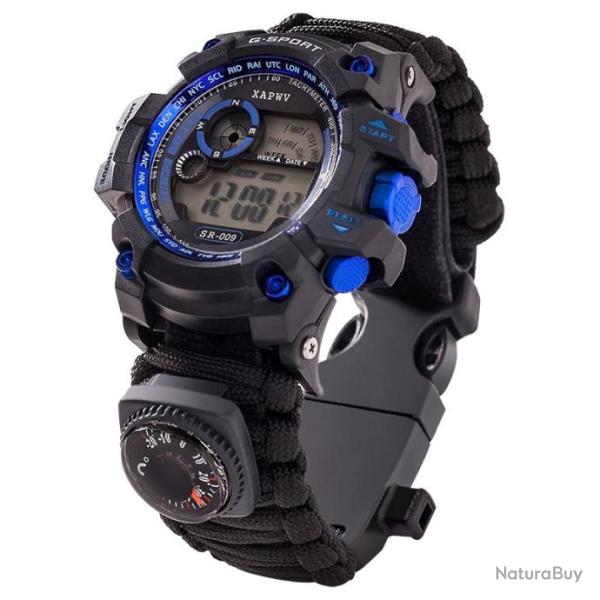 Montre de Survie Vision Nocturne Ext�rieur �tanch�it� 50 m�tres Thermom�tre Boussole