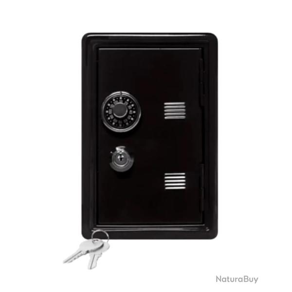 Mini Coffre-Fort Vertical en M�tal - S�curit� Compacte pour Maison et Voiture Noir