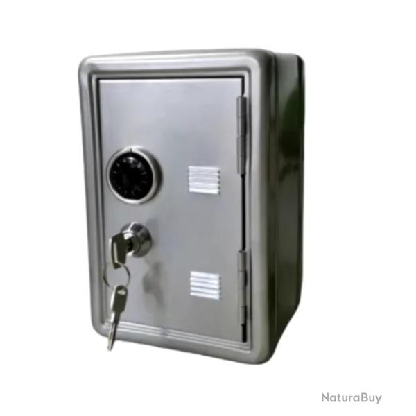 Mini Coffre-Fort Vertical en M�tal - S�curit� Compacte pour Maison et Voiture Argent�
