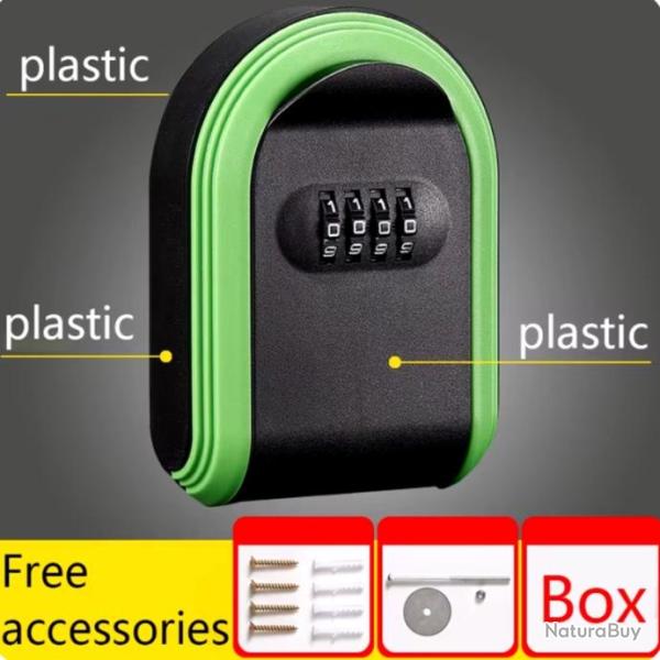 Coffre � Cl�s S�curis� � Code R�initialisable Bo�te de Verrouillage Murale 4 Chiffres Vert
