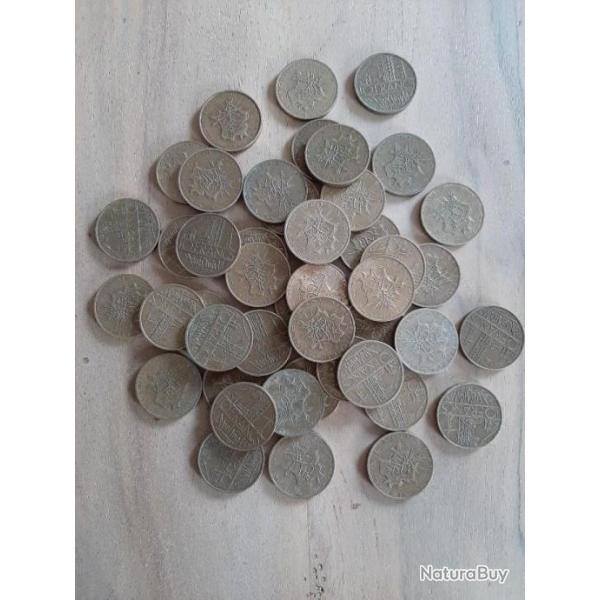 Bon lot de 20 pi�ces fran�aises de 10 francs, dates diverses.