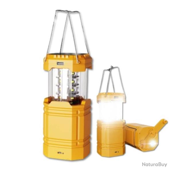 Lanterne LED solaire avec manivelle, �tanch�it� IPX4, l�g�re - Garantie 2 ans - Livraison rapide