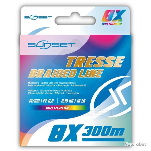 Tresse Sunset 8X RS Competition Multicolor 300m 300m 0,16mm 9,09kg