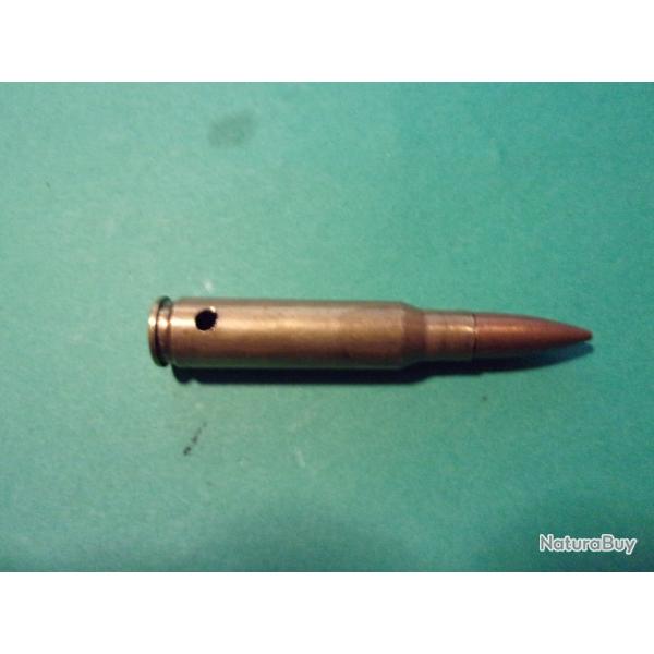 1 Munition 7,62x51 France LM 67 +, �tui laiton, balle blind�e cuivr�e, neutralis�e