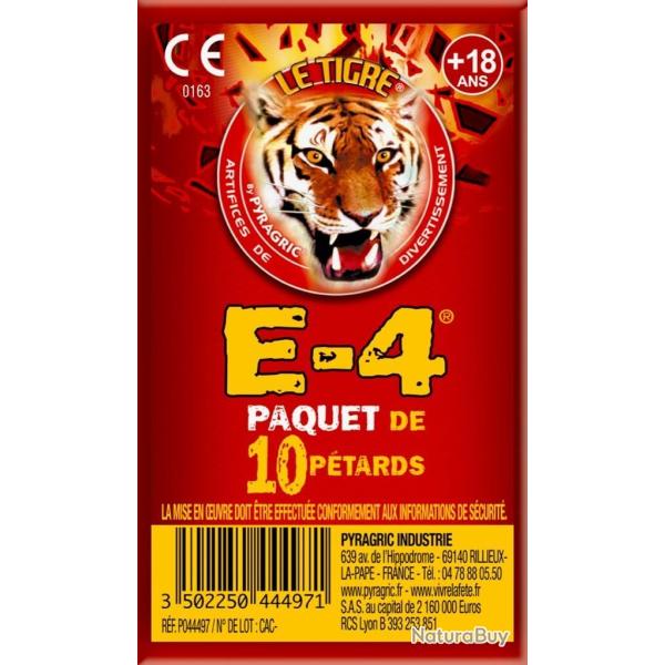 Tigre E4 - Paquet de 10 p�tard � m�che