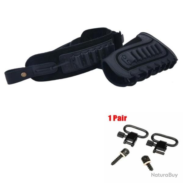 Jeu de crosse en cuir avec �lingue (DROITIER) 357, .30-30, .38,. 32P1, Spcl.32