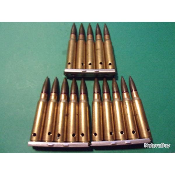 15 Munitions / clip en 7,5x54 MAS du 1-70 ( TE F 7,5 ) neutralis�es