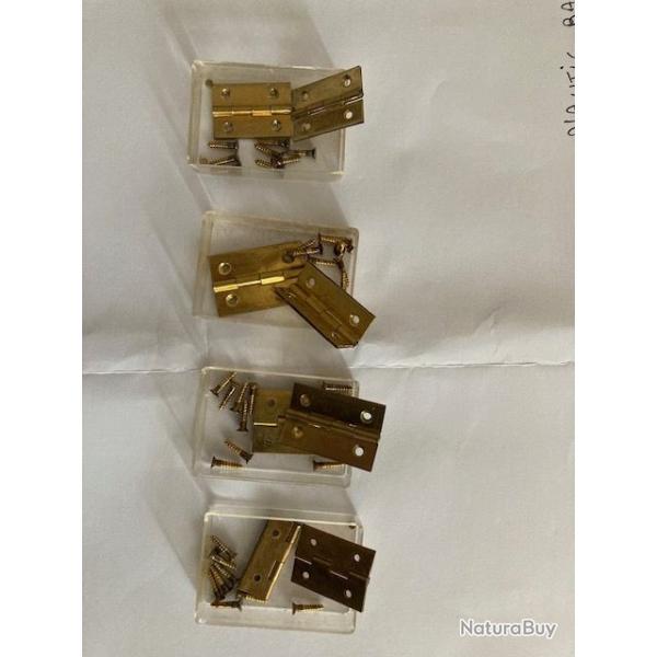 1 lot de 4 paires de mini charni�res en laiton