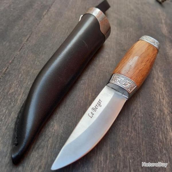 Joli Couteau PUUKKO LE BERGER �tui en cuir Manche en Bois