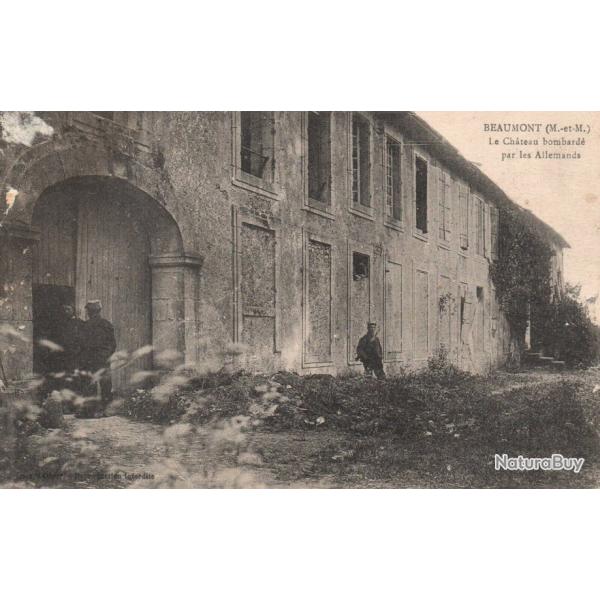 CPA -Guerre Militaire BEAUMONT le chateau bombard� par les allemands