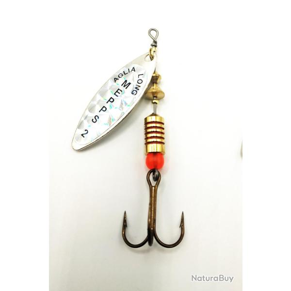 Mepps cuill�re aglia feuille rainbow argent n�2 - 7gr