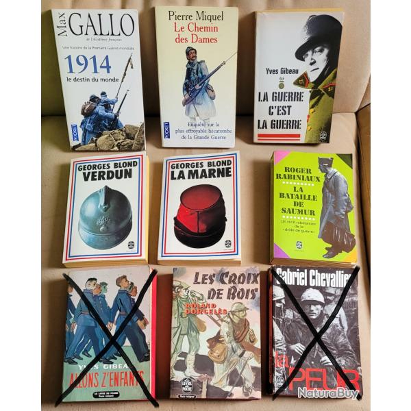 MILITARIA WW1 : LOT de 6 Livres sur la 1�re Guerre Mondiale (vente � l'unit� possible)