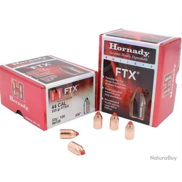 100 Ogives Hornady FTX .44 Magnum 225 grains 44105