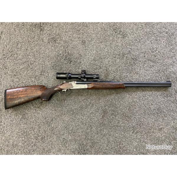 Double express drilling MATHELON Calibre 8x57 JRS + Calibre 20/76 + Lunette SWAROVSKI 1,25-4x24