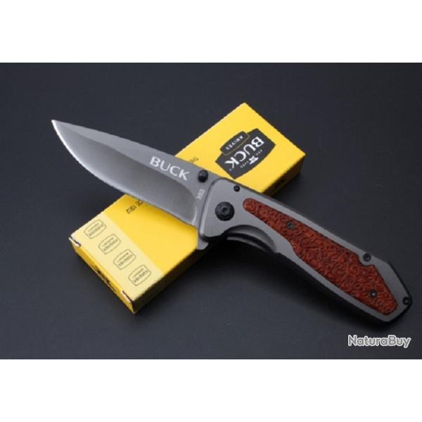 Couteau Pliant Lame Acier 8,5 cm Manche Granul� R�sine 11,5 cm Outdoor