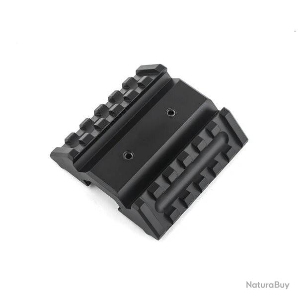 Base de montage d'interface de rail double d�cal�e en m�tal WADSN � 45 degr�s (ME08030-BK)