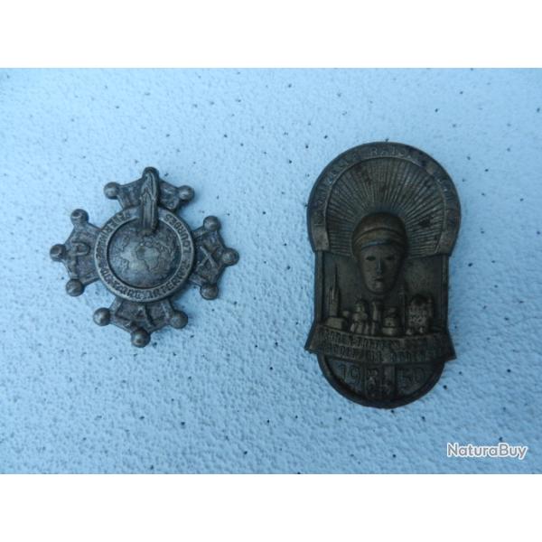 insigne religieux p�l�rinage Lourdes et insigne association narrizella ratoldi 1841 e.v.