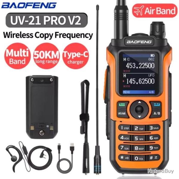 BAOFENG VHF UV-21 PRO Longue distance, CB, RADIO, oreillettes, 999 canaux - PROMO LIMIT�E
