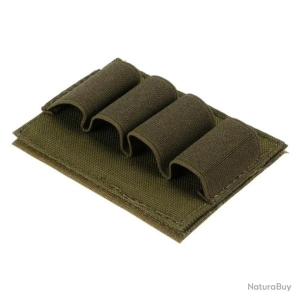 Cartouchi�re velcro autocollante 4 emplacements calibre 12 - Verte