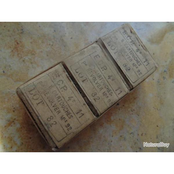 1 paquet revolver 8mm neutralis�es mod 92 8mm92 percut�e perc�es 8 mm dat� 1911 ww1 ou r�emploi ww2