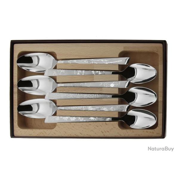 COFFRET 6 cuill�res table LE THIERS INOX DECOR NATURA roger orfevre