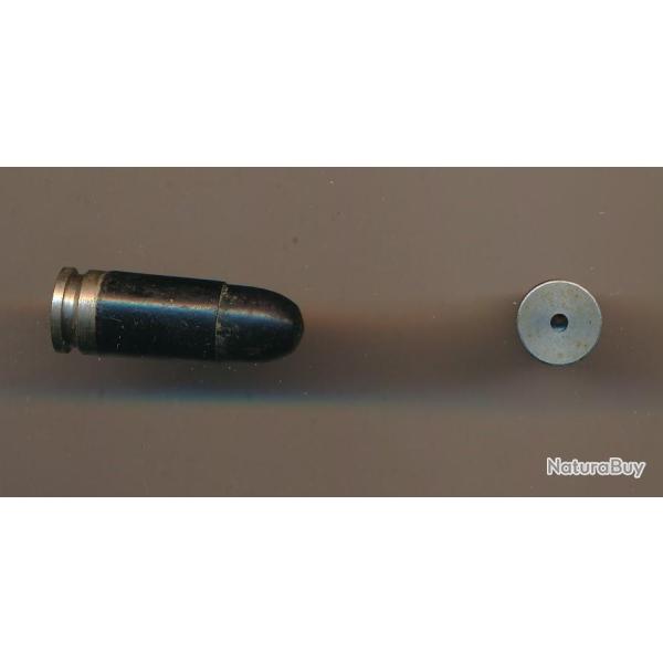 UNE cartouche 9x19 inerte de manipulation r�glementaire ALLEMANDE sans marquage  type N� 1