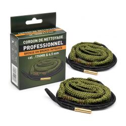 Cordon de Nettoyage Professionnel avec Brosse en Bronze cal 17HMR & 4.5 