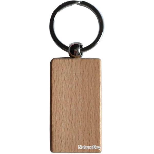 Porte cl�s en bois rectangulaire personnalisable