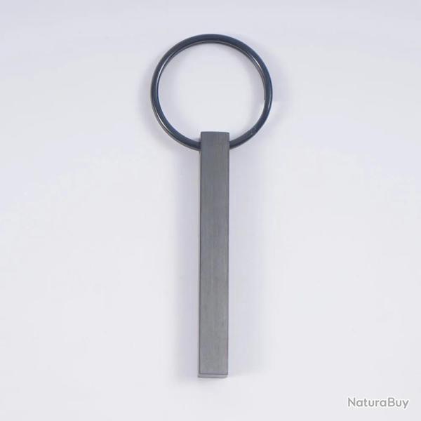 Porte cl� 4 faces noir en m�tal personnalisable