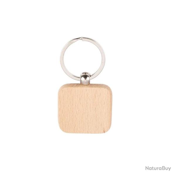 Porte cl�s en bois carr�s � personnaliser