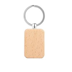 Porte cl&eacute;s en bois arrondis et rectangulaires personnalisable