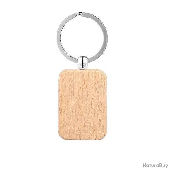 Porte cl�s en bois arrondis et rectangulaires personnalisable