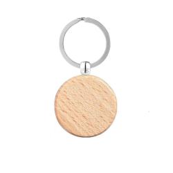 Porte cl&eacute;s en bois rond personnalisable