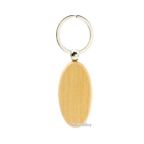 Porte cl�s en bois ovale � personnaliser