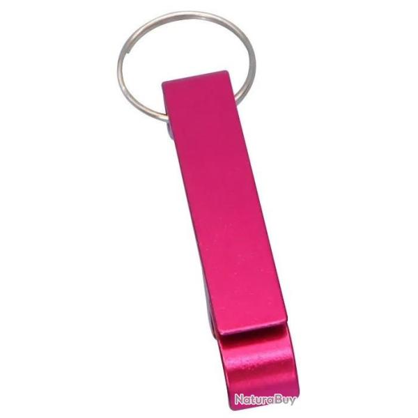 D�capsuleur m�tal Fuchsia porte cl�s personnalisable