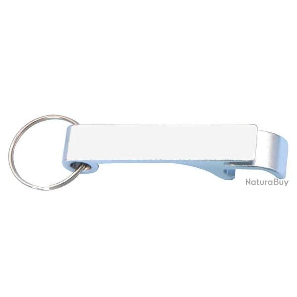 Vente Flash ! D�capsuleur m�tal Blanc porte cl�s personnalisable