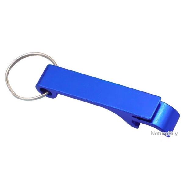 Vente Flash ! D�capsuleur m�tal Bleu porte cl�s personnalisable
