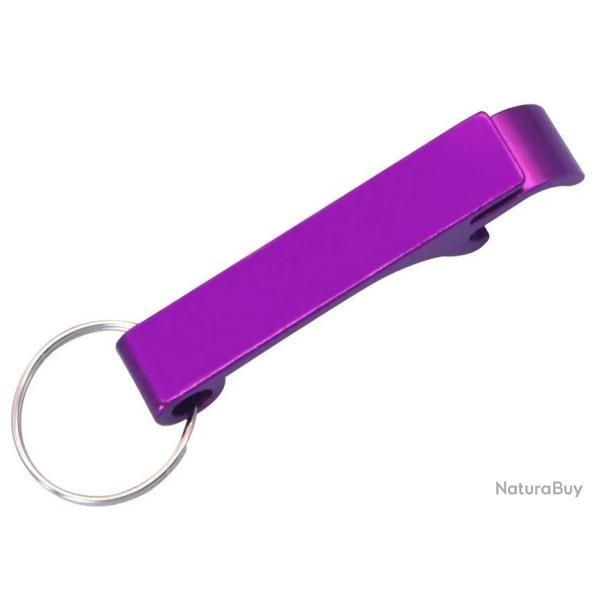 Vente Flash ! D�capsuleur m�tal Violet porte cl�s personnalisable
