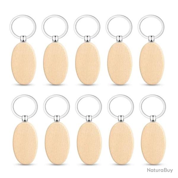 Vente Flash ! Porte cl�s en bois ovale � personnaliser